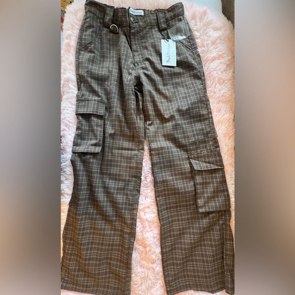 Men's Brown Plaid Cargo Pants
